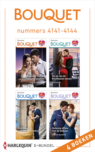 Bouquet e-bundel nummers 4141 - 4144 - Natalie Anderson, Maya Blake, Caitlin Crews, Melanie Milburne (ISBN 9789402545081)