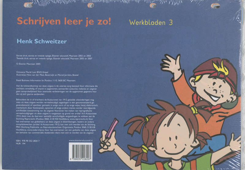 Schrijven leer je zo! 3 Werkbladen - H. Schweitzer, Henk Schweitzer (ISBN 9789035228207)